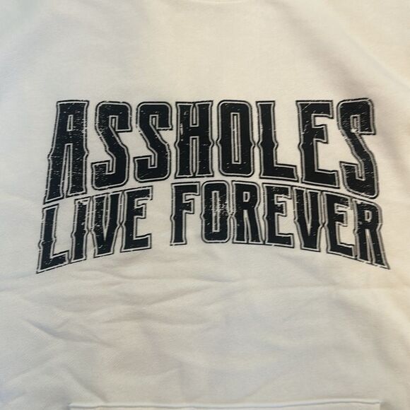 Assholes live forever, crewneck sweatshirt NWOT XL (2500) - Picture 2 of 4